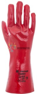 Rękawice powlekane PVC, czerwone, długie roz. 10/XL Protect Kramp KG0500110