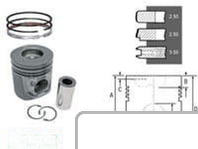 Tłok + pierścienie Nural +1.00 U5LP0058 - Intertraktor