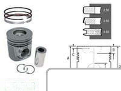 Tłok + pierścienie Nural STD U5LP0058 - Intertraktor
