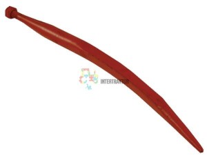 Ząb ładowacza, wygięty zamykający, profil kwadratowy 36x600 mm końcówka szpiczasta z nakrętką M20x1.5 czerwony SHW FT44