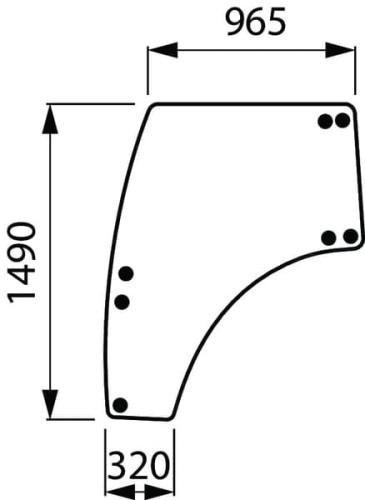 Szyba drzwi, lewa 3674696M1N - Intertraktor