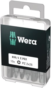Bit krzyżowy Wera 1/4" PZ, 2x25 10 szt. SC8551ZPZ2DIY