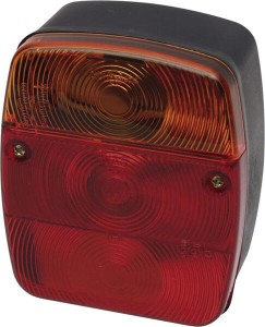 Lampa tylna zespolona, kwadratowa, 12/24V pomarańczowa/czerwona, przykręcana Waś 1400680100