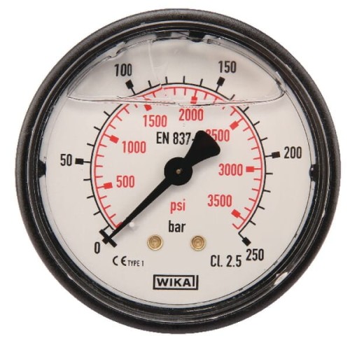Manometr ø63 mm 0–250 bar przyłącze tylne 1/4" MA63250B04PLGF - Intertraktor