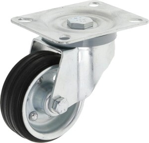 Koło skrętne gumowe Ø 80x30 mm podstawa montażowa: 100x80 mm nośność 75 kg Ro-Carr WH508180