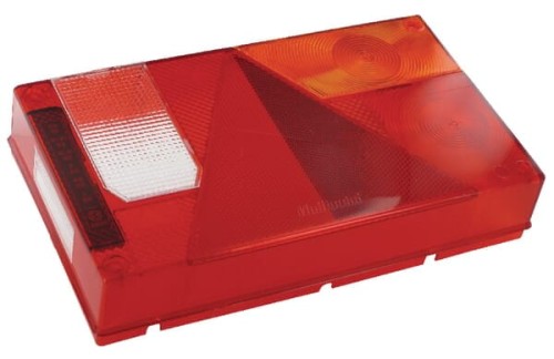 Klosz lampy, czerwony/przezroczysty/pomarańczowy, prostokątny tylny/prawy Aspöck 188452107 - Intertraktor
