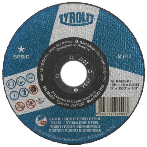 Tarcza do ciecia 2in1 stal / inox płaska Basic Tyrolit, 230 x 3.0 mm 223002 - Intertraktor