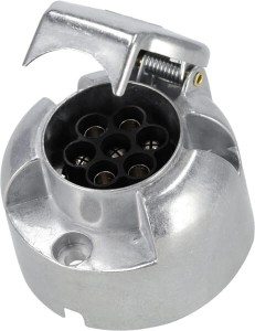 Gniazdo przyczepy 7-biegunowe, aluminiowe, 12V zaciski płaskie TR00006KR