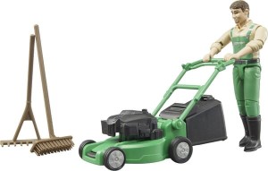 Figurka ogrodnik z kosiarką i wyposażeniem U62103