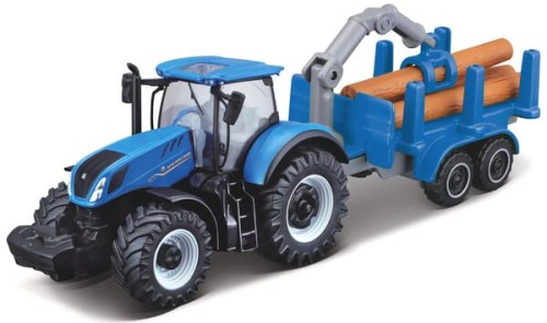 Ciągnik New Holland T7.315 HD + ładowacz do drzewa z przyczepą MA15590NL - Intertraktor