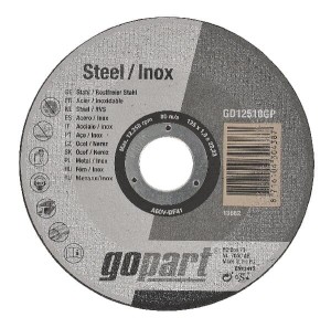 Tarcza do cięcia stal / inox gopart, płaska, 125 x 1,0 mm GD12510GP