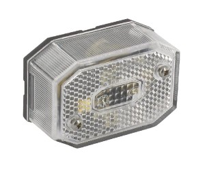 Lampa obrysowa prostokątna 12V biała przykręcana Aspöck 216512007