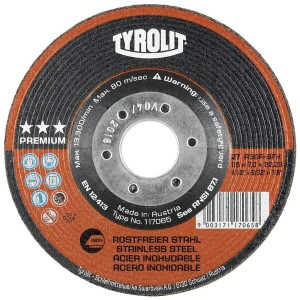 Tarcza do szlifowania stali Inox Premium Tyrolit, wypukła, 125 x 7 mm 117070