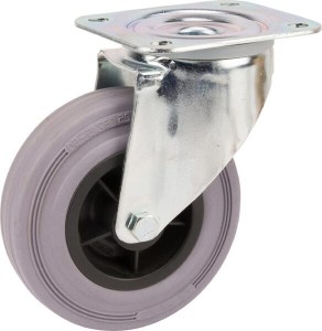 Koła skrętne z czarnymi oponami gumowymi 3470PIR125P62