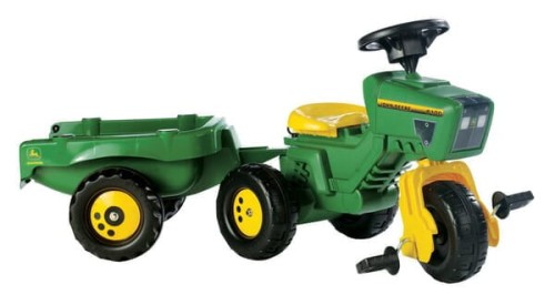 Traktor z napędem na pedały z ładowaczem i przyczepą John Deere, wiek 2.5 lat RollyKid Rolly Toys R05276 - Intertraktor