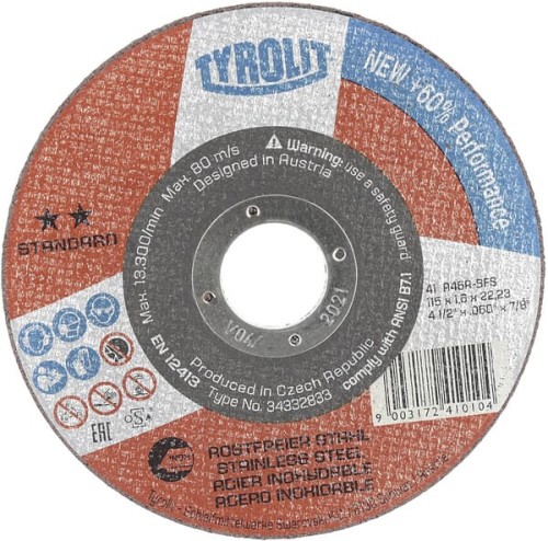 Tarcza tnąca 115x1,6x22,23 mm A46R-BFS 34332833 - Intertraktor