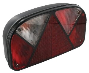 Lampa zespolona tylna, lewa prostokątna 12V czerwona/przezroczysta przykręcana 240x52 mm  Bayonet 5-pin Multipoint II Aspöck 247000207