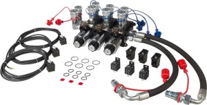 Zestaw zaworów rozdzielacza 10/4 12 VDC ze złączami i wężami 10412AK10141SET