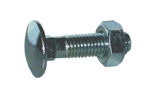Śruba zamkowa DIN603 M10x20 mm z nakrętką, ocynk kl. 4.6 Kramp 6031020 - Intertraktor
