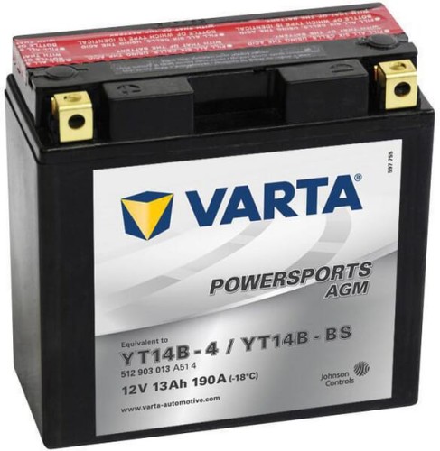 Akumulator 12V 12Ah 190A AGM Powersports VARTA 513903019I314PS - Intertraktor