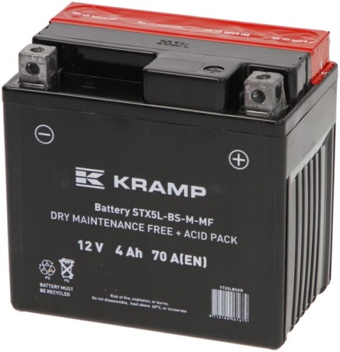 Akumulator 12V 4Ah 70A z elektrolitem Kramp YTX5LBSKR - Intertraktor