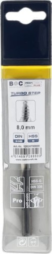 Wiertło 8.0 mm HSS-DIN338-G TURBO STEP 12020700800 - Intertraktor