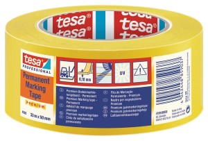 Taśma do znakowania podłóg PCW, żółta, 33 m x 50 mm, TesaFLEX® T041690005893