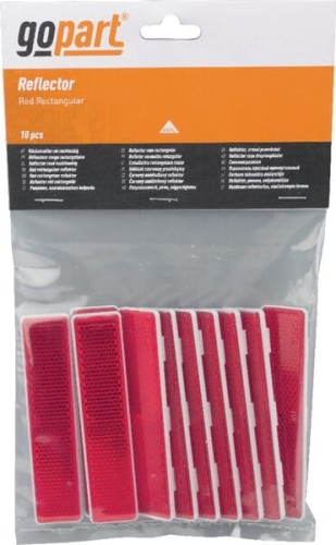 Odblask prostokątny przyklejany czerwony, 105 x 24 mm LA75015 - Intertraktor