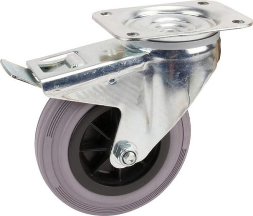 Koła skrętne z czarnymi oponami gumowymi 3477PIR160P63 - Intertraktor