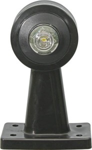 Lampa obrysowa LED, lewa, okrągła, 12/24V czerwona/przezroczysta, przykręcana Waś 1400300031