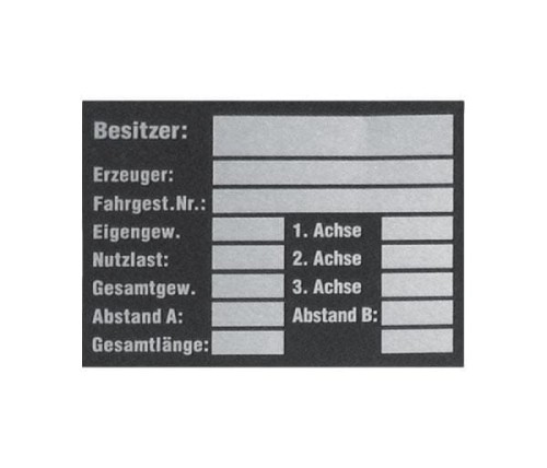 Tabliczka znamionowa pojazdu, folia R8003 - Intertraktor