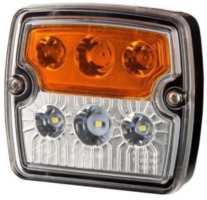 Lampa do jazdy dziennej LED, pozycja + kierunkowskaz kwadratowa 12/24V LA80032