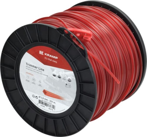 Żyłka tnąca Ø 3mm 221m kwadratowa czerwona Kramp NL30221SKR - Intertraktor