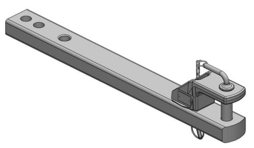 Zaczep polowy 90x50 L=857 mm kat. 2 Ø 31.5 mm ISO 6489-3 1082099002A02 - Intertraktor