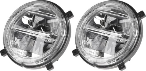 Reflektory LED, 16/21W, okrągłe, 9-36V, Ø 140 mm, światła drogowe/światła mijania, wtyczka H4, para, Kramp LA80055 - Intertraktor