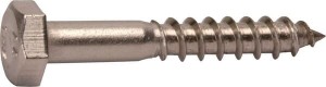 Wkręt do drewna 8x70 mm, 13 mm 6-kt. z łbem na klucz, stal szlachetna, DIN571 Kramp 571870RVSA4