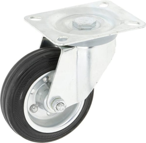 Koło skrętne gumowe Ø 100x30 mm podstawa montażowa: 100x80 mm nośność 90 kg Ro-Carr WH5081100 - Intertraktor