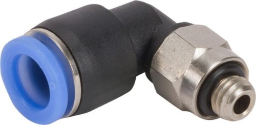 Złącze wtykowe kątowe, obrotowe, gwint zew. M5 6 mm Kramp MECS6M5P - Intertraktor