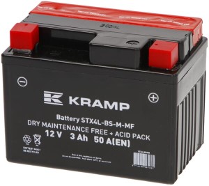 Akumulator 12V 3Ah 50A z elektrolitem Kramp YTX4LBSKR