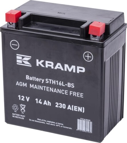 Akumulator 12V 14Ah 230A zamknięty Kramp YTX16LBSKR - Intertraktor
