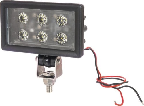 Lampa robocza LED, prostokątna 30W 2400lm z wtyczką H11 światło rozproszone 6 LED Kramp LA10512 - Intertraktor