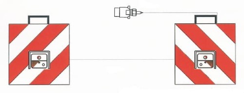Tablica ostrzegawcza, 423 x 423, z lampą zespoloną R113095 - Intertraktor