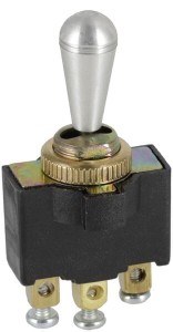 Przełącznik dźwigniowy, on-off-on, 12-24VDC 10A 125-250VAC 2A 3-pin przyłącza przewodów śrubowe z metalową nakrętką i osłoną metalową SW10013KR