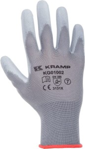 Rękawice robocze roz. 9/L szare, 3-pak nylon/polyester L=25 cm Protect Kramp KG0100209