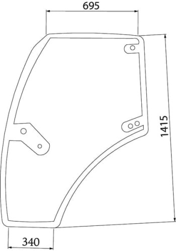 Szyba drzwi prawych 00121432020N - Intertraktor