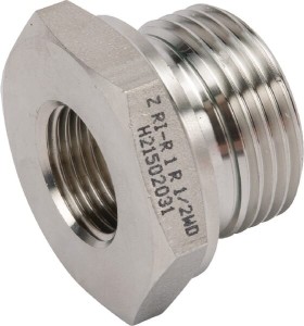 Złącze redukcyjne gwint zew./wew. 1"x1/2" BSP z uszczelką ze stali V4A REDR112WDRVS
