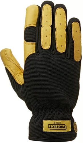 Rękawice robocze antywibracyjne, czarno/żółte, roz. 8/M Protect Kramp KG0400108 - Intertraktor