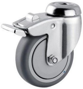 Koła skrętne ze stali nierdzewnej z otworem na śrubę do mocowania 7477PJC075P3011