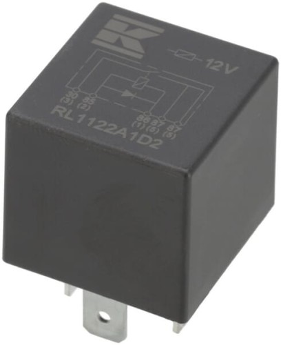 Miniprzekaźnik 12V, podwójne zestyki przełączane, 2x20A, dioda, bez uchwytu RL1122A1D2 - Intertraktor