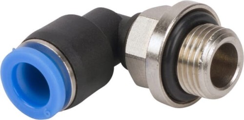Złącze wtykowe kątowe, obrotowe, gwint zew. 1/8" 6 mm Kramp MECS618P - Intertraktor